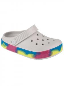 Детские сабо Crocs Off Court с блестящим ремешком, белые