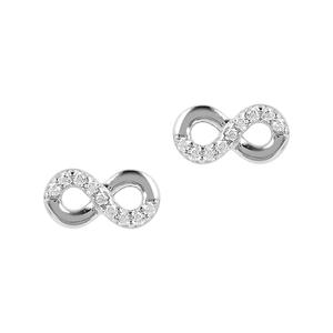 Autentica - Серьги-гвоздики с символом бесконечности Autentica, Rhodium
