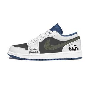 Jordan Air 1 устойчивые к истиранию низкие винтажные баскетбольные кроссовки мужские Black White