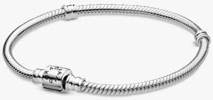 Браслет Pandora Moments Barrel Clasp Snake Chain, серебро