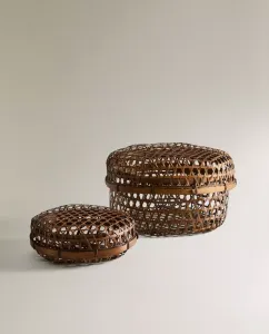 Корзина Zara Home Bamboo With Lid, светло-коричневый