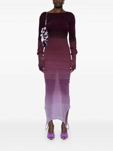 The Attico платье миди в рубчик с эффектом омбре, фиолетовый