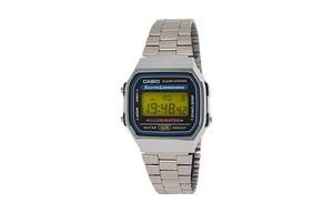 CASIO Мужские часы Retrofit Series с кварцевым механизмом, стальной браслет, черный циферблат