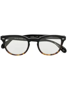 Очки в круглой оправе черепаховой расцветки Oliver Peoples, черный