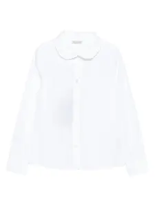 Рубашка с рюшами на воротнике Dolce & Gabbana Kids, белый