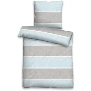 Постельное белье Biberna «Jonas», уютное, теплое, мягкое, простое в уходе, 100% хлопок, производство Германия, цвет ciel