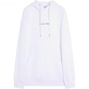 Хлопковая толстовка с вышитым логотипом Lanvin, белый