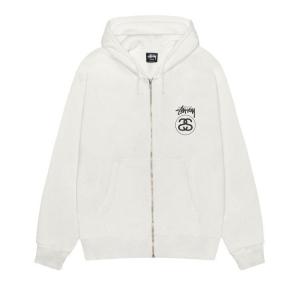Худи Stussy Stock Link Zip Hoodie Pigment Dyed, Natural