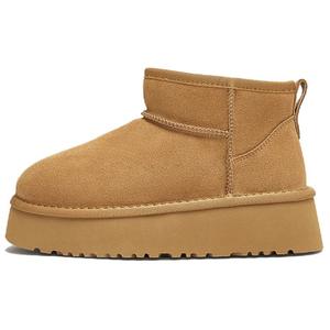 Зимние ботинки женские TATA, Yellow Brown (Faux Wool Lining)