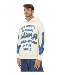 Худи с городским граффити Disclaimer, бежевый