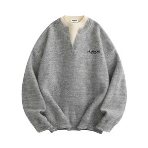 Трикотажный комплект Unisex с круглым вырезом Moderate Mock HUANQIU, белый серый