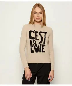 Свитер из шерсти нитры Regular fit Weekend Maxmara, бежевый