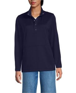 Мужская/унисекс рубашка-пуловер Grid Tech с отложным воротником Lands' End, True navy