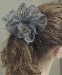 Прозрачная резинка для волос с металлическим мотивом Goldy, цвет Gray