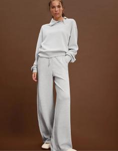 Мягкая толстовка Stradivarius с боковой молнией, серый меланж