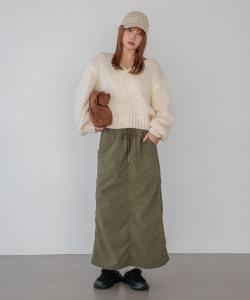 Толстый вязаный пуловер с V-образным вырезом Bayflow, цвет Off White 11