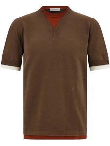 Ferragamo многослойная трикотажная футболка, коричневый