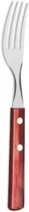Трамонтинa 6 шт. Столовая вилка для обеденной кухни с ручкой из обработанного дерева (красная) Tramontina