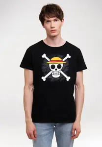 Футболка Logoshirt "One Piece - Skull", с лицензионным принтом, черный