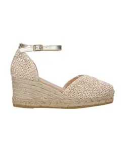 Золотистые металлические сандалии на танкетке Espadrilles, желтый