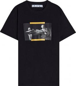 Футболка Off-White Caravaggio Painting Short-Sleeve Slim Tee 'Black/Multicolor', черный