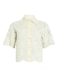 Кружевная рубашка с короткими рукавами PATOU, желтый