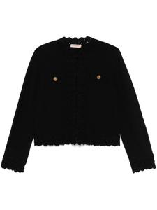 Кардиган с отделкой крючком TWINSET, черный