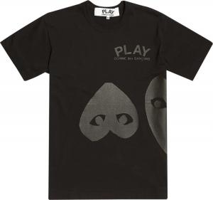 Футболка Comme des Garçons Short-Sleeve Play T-Shirt With Upside Black Heart And Half Heart 'Black', черный