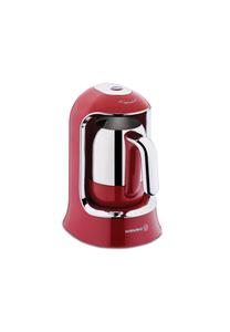 Красная кофемашина для турецкого кофе Kahvekolik на 1-4 чашки 400W Korkmaz 25 x 19 см