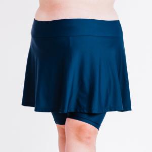Женская расклешенная юбка для плавания до середины бедра с велосипедными шортами Calypsa, темно-синий