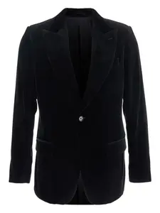 Однобортный бархатный пиджак Lardini, черный