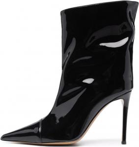 Женские высокие сапоги Yolkomo до колена с острым носком на шпильке, металлические, Black-Short