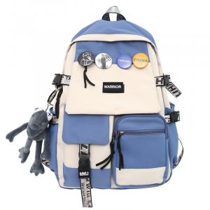 Рюкзак для ноутбука Warrior из нейлона унисекс синий бело-серый бело-черный черный с подвеской в виде летящей утки