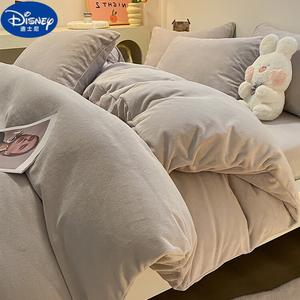 Disney Пододеяльник 180х220 см из молочного велюра, двусторонний флис, цвет светло-серый