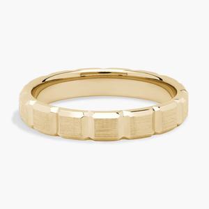 Прямоугольное обручальное кольцо из 14-каратного желтого золота (4 мм) Blue Nile