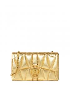 Стеганая металлическая сумка-клатч Versace, золотой