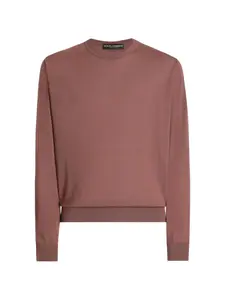 Кашемировый свитер с круглым вырезом Dolce & Gabbana, коричневый