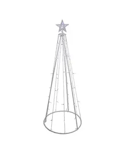 5-Футовая конусная елка со светодиодной подсветкой чистого белого цвета для уличного рождественского украшения Northlight, clear