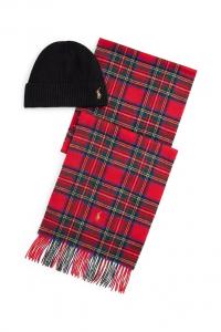 Шерстяная шапка и шарф Polo Ralph Lauren, мультиколор