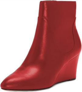 Женские классические ботильоны YDN с острым закрытым носком, молниями, на танкетке, с высокими каблуками, для работы и повседневного ношения, размеры 4-16 US, Red