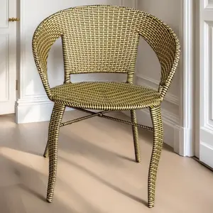 Yu Senyi Кресло из ротанга с усиленной двойной трубкой, цвет fortune gold, с подушкой