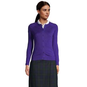 Женский кардиган из хлопкового модала Lands' End, цвет deep purple