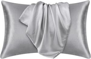 WEIWO Наволочка шелковая крашеная имитация шелка Gray