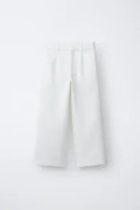 Брюки с широкими штанами Zara, кремовый