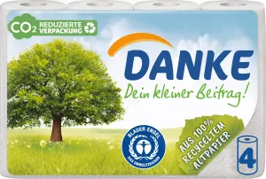 Кухонные рулоны вторсырья 3-слойные (листы 4х45) 4 шт. Danke