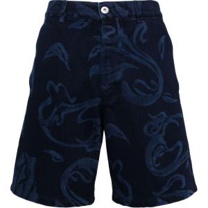 Джинсовые шорты с цветочным принтом Lanvin, indigo