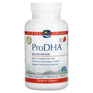 Nordic Naturals, ProDHA, клубничный вкус, 240 мг, 120 мягких таблеток