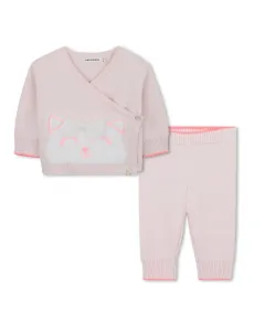 Вязаный детский комплект розового цвета Billieblush