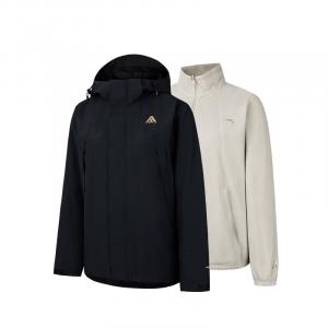 Anta Женская базовая ветровка The Crust Of The Earth, черный/бежевый хаки