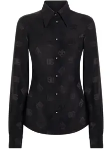 Жаккардовая рубашка с логотипом Dolce & Gabbana, черный